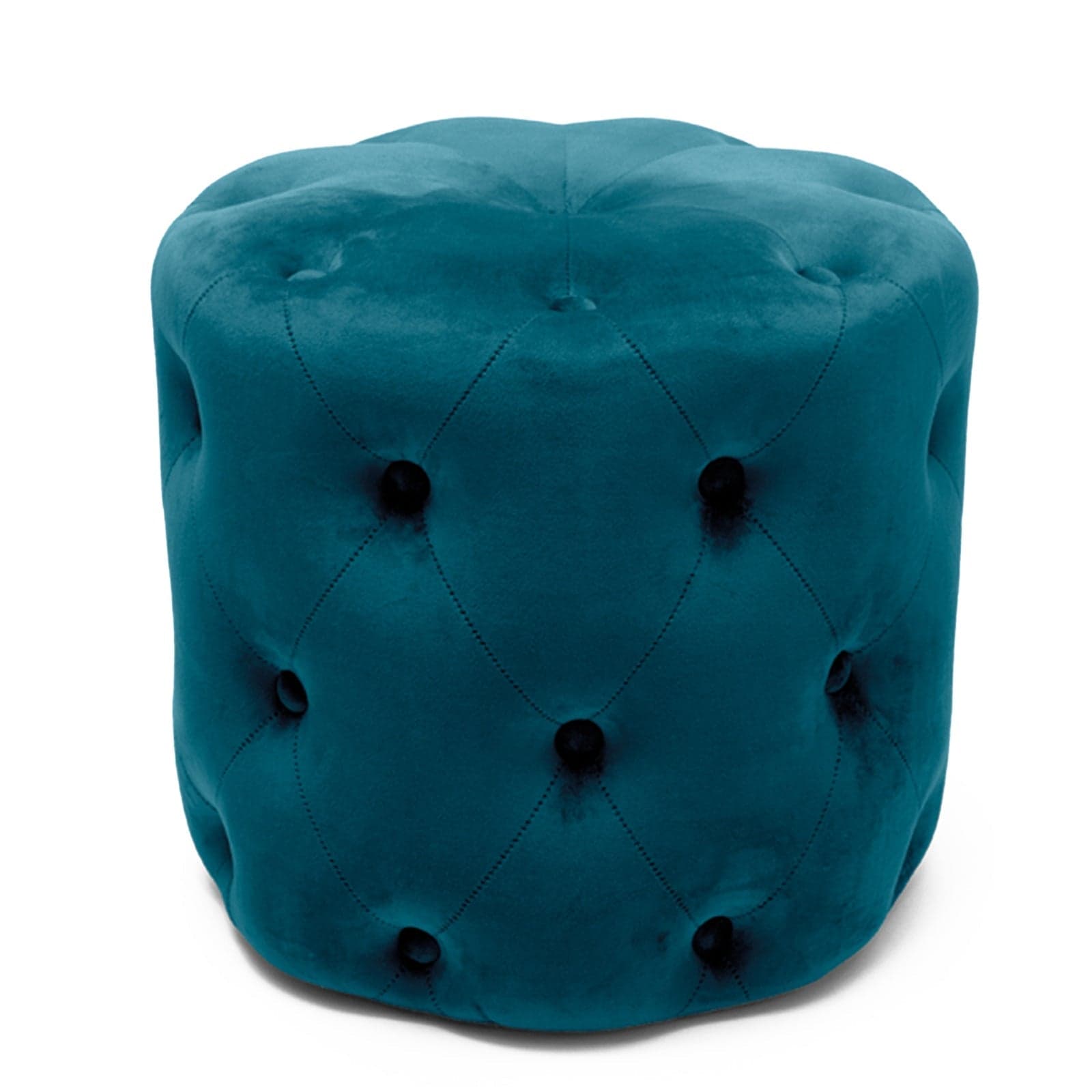 Pouf imbottito tondo, seduta in velluto per arredamento moderno h 41 cm - 12