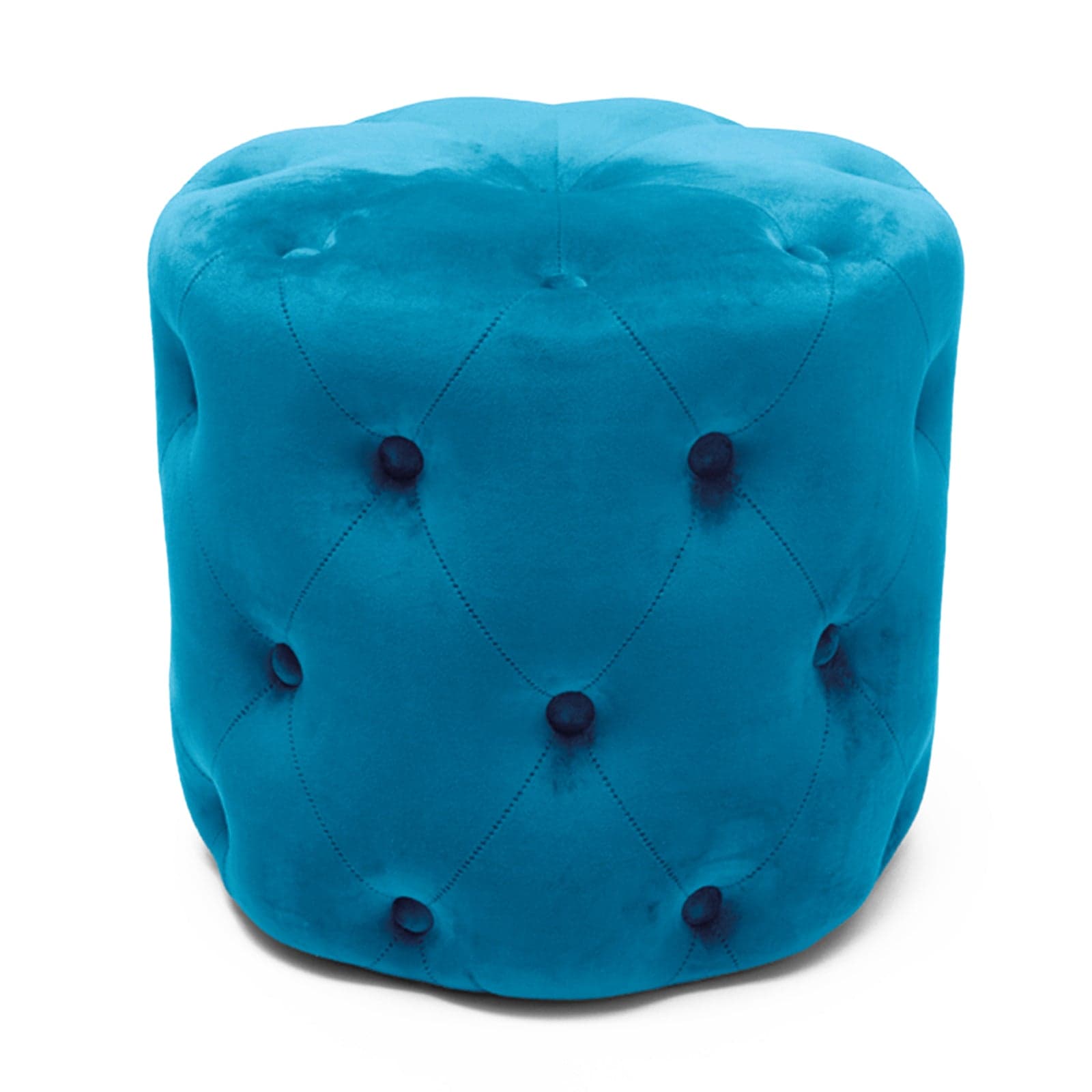 Pouf imbottito tondo, seduta in velluto per arredamento moderno h 41 cm - 8