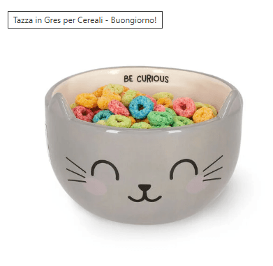 Legami - Tazza in Gres per Cereali - Buongiorno! Tema Gattino (BWL0002) in Tazze e tazzine da caffè Cartospedia - Napoli, commercioVirtuoso.it