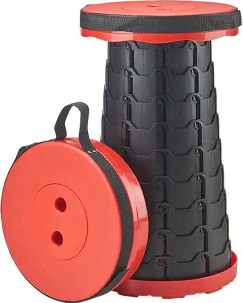 Sgabello Pieghevole Portatile Telescopico, Regolabile in Altezza, Leggero, per Interni ed Esterni