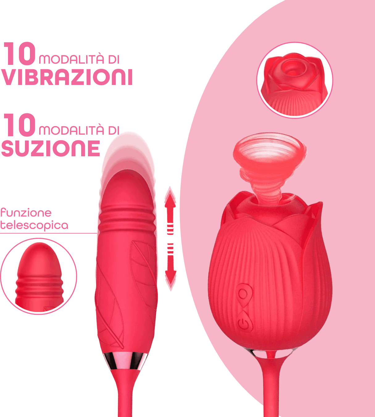 Vibratore Succhia Clitoride e Punto G doppia Stimolazione con Dildo Telescopico in Vibratori Rabbit Do You Erotic - Napoli, commercioVirtuoso.it