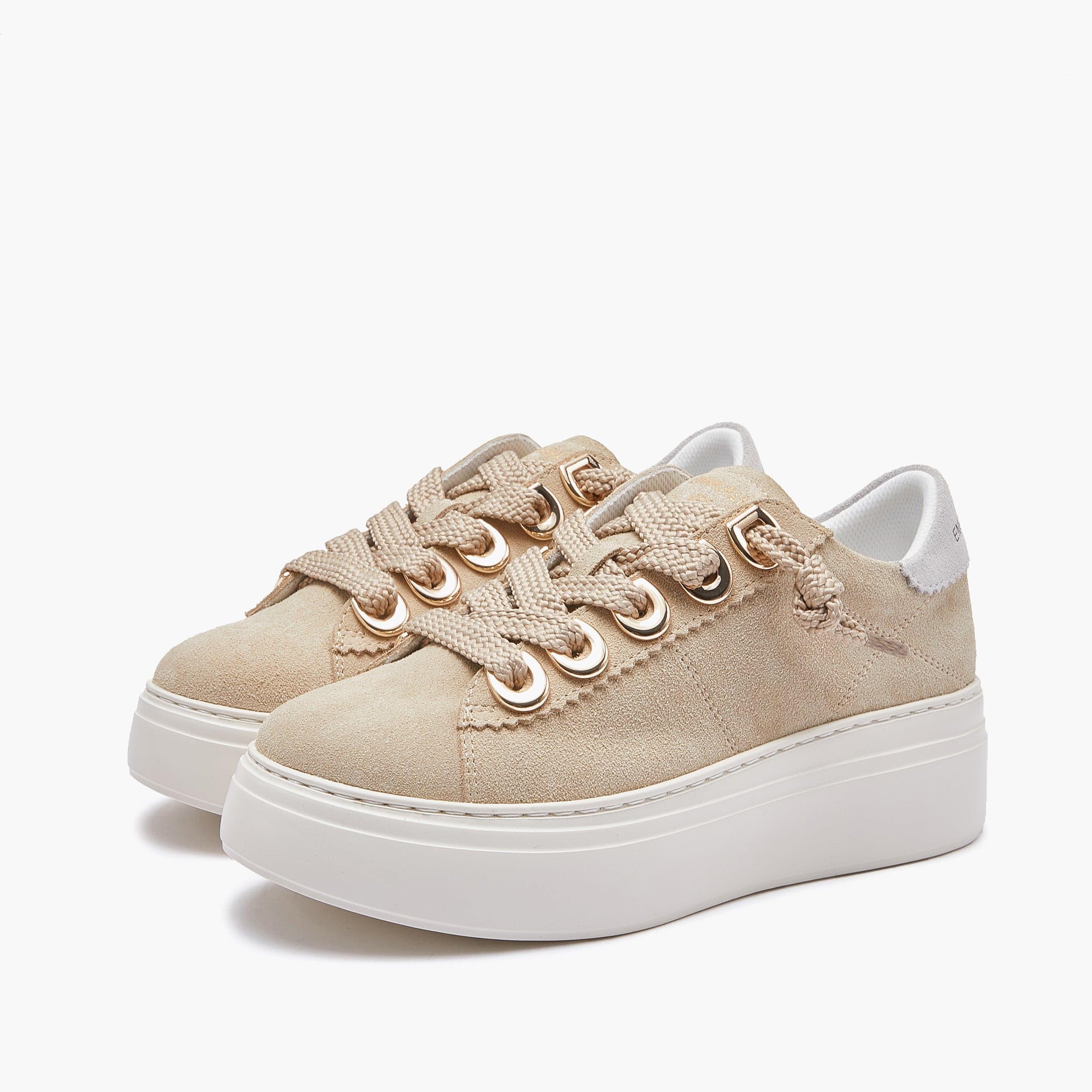 Emanuelle Vee sneakers donna Bice in crosta beige 503 11 in Sneaker casual Teresi Calzature - Marsala, commercioVirtuoso.it