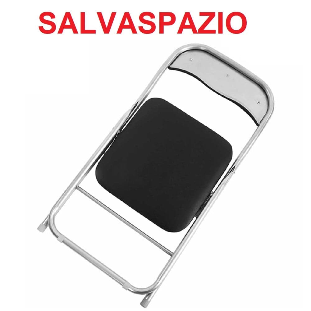 Set 6 Pezzi Sedie Imbottite Pieghevoli Colore Nero Struttura Silver Sedia Metal in Sedie pieghevoli Danyx - Casoria, commercioVirtuoso.it
