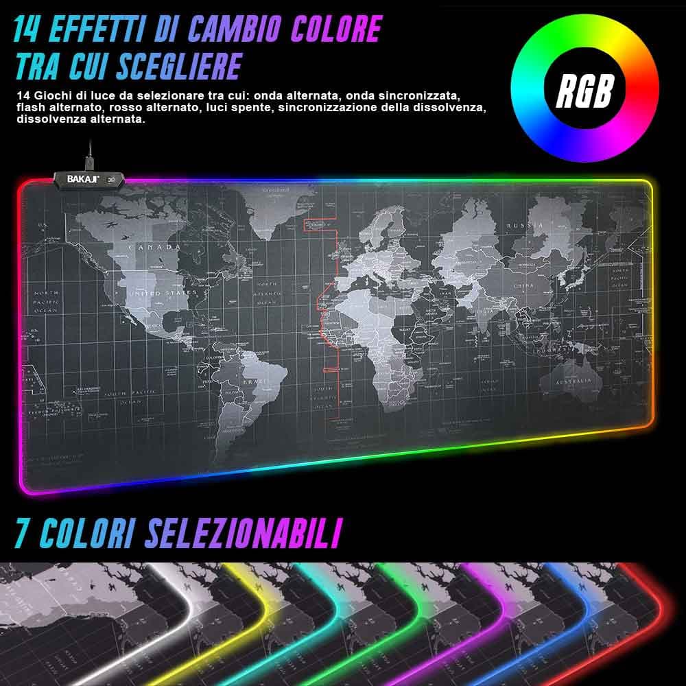 Tappetino Gaming 90x40cm Mouse Pad con Luce LED RGB e Modalità Personalizzabili in Tappeti di mouse per gamers Danyx - Casoria, commercioVirtuoso.it