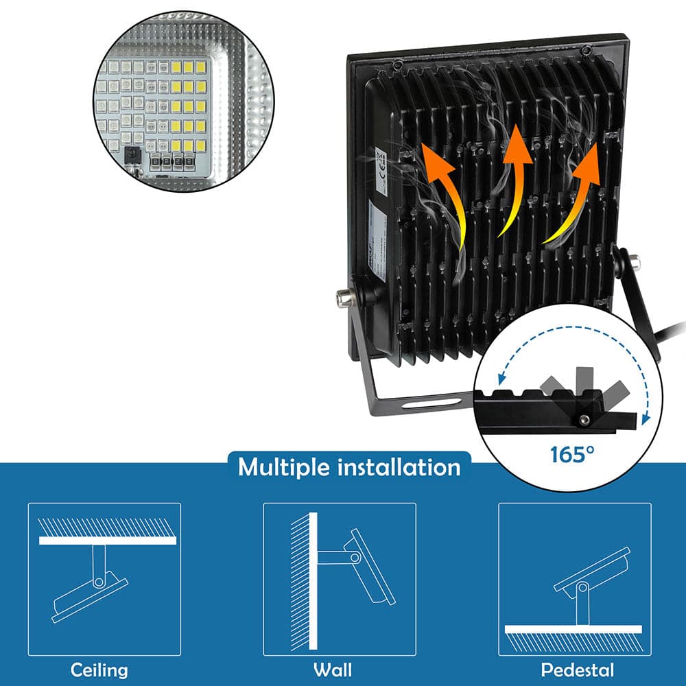 Faro LED RGB 30W Luce Regolabile Esterno IP65 con Telecomando e Effetti Speciali in Proiettori Danyx - Casoria, commercioVirtuoso.it