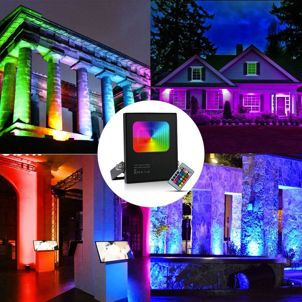 Faro LED RGB 30W Luce Regolabile Esterno IP65 con Telecomando e Effetti Speciali in Proiettori Danyx - Casoria, commercioVirtuoso.it
