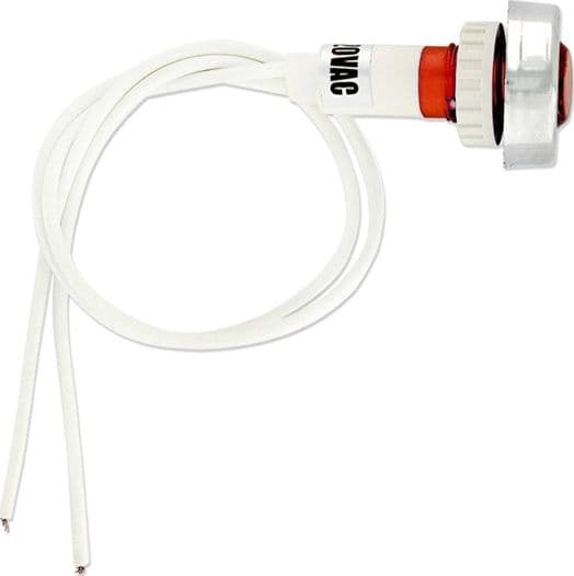 SPIA LUMINOSA ROSSA CON GHIERA CROOMATA DIAM 10 MM + FILI LV 220