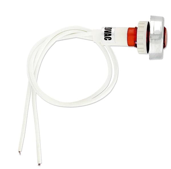 SPIA LUMINOSA ROSSA CON GHIERA CROOMATA DIAM 10 MM + FILI LV 220 in prodotto EuroStore07 - Alatri, commercioVirtuoso.it