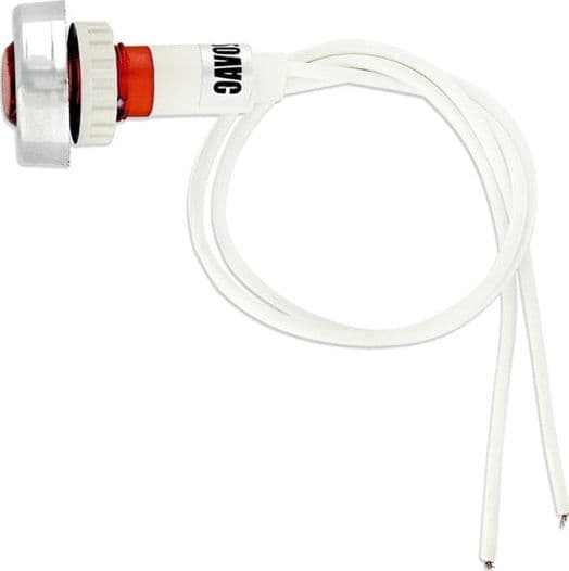 SPIA LUMINOSA ROSSA CON GHIERA CROOMATA DIAM 10 MM + FILI LV 220 in prodotto EuroStore07 - Alatri, commercioVirtuoso.it