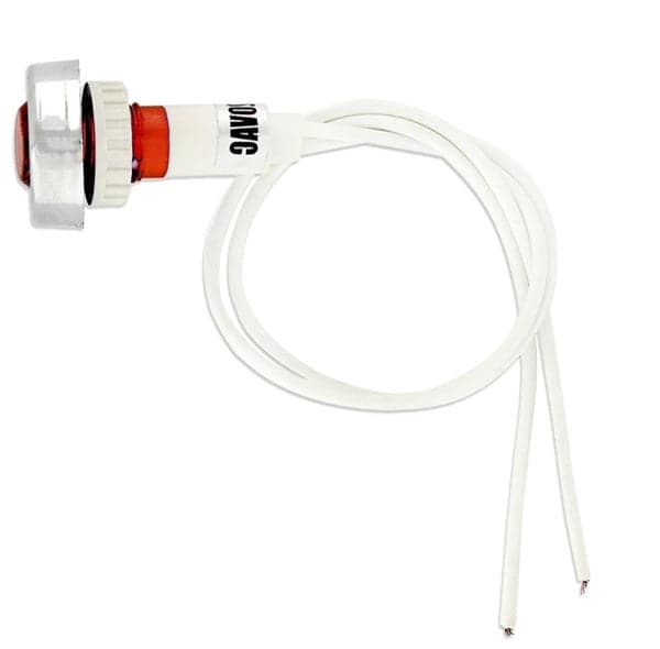 SPIA LUMINOSA ROSSA CON GHIERA CROOMATA DIAM 10 MM + FILI LV 220 in prodotto EuroStore07 - Alatri, commercioVirtuoso.it