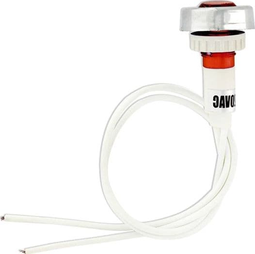 SPIA LUMINOSA ROSSA CON GHIERA CROOMATA DIAM 10 MM + FILI LV 220 in prodotto EuroStore07 - Alatri, commercioVirtuoso.it