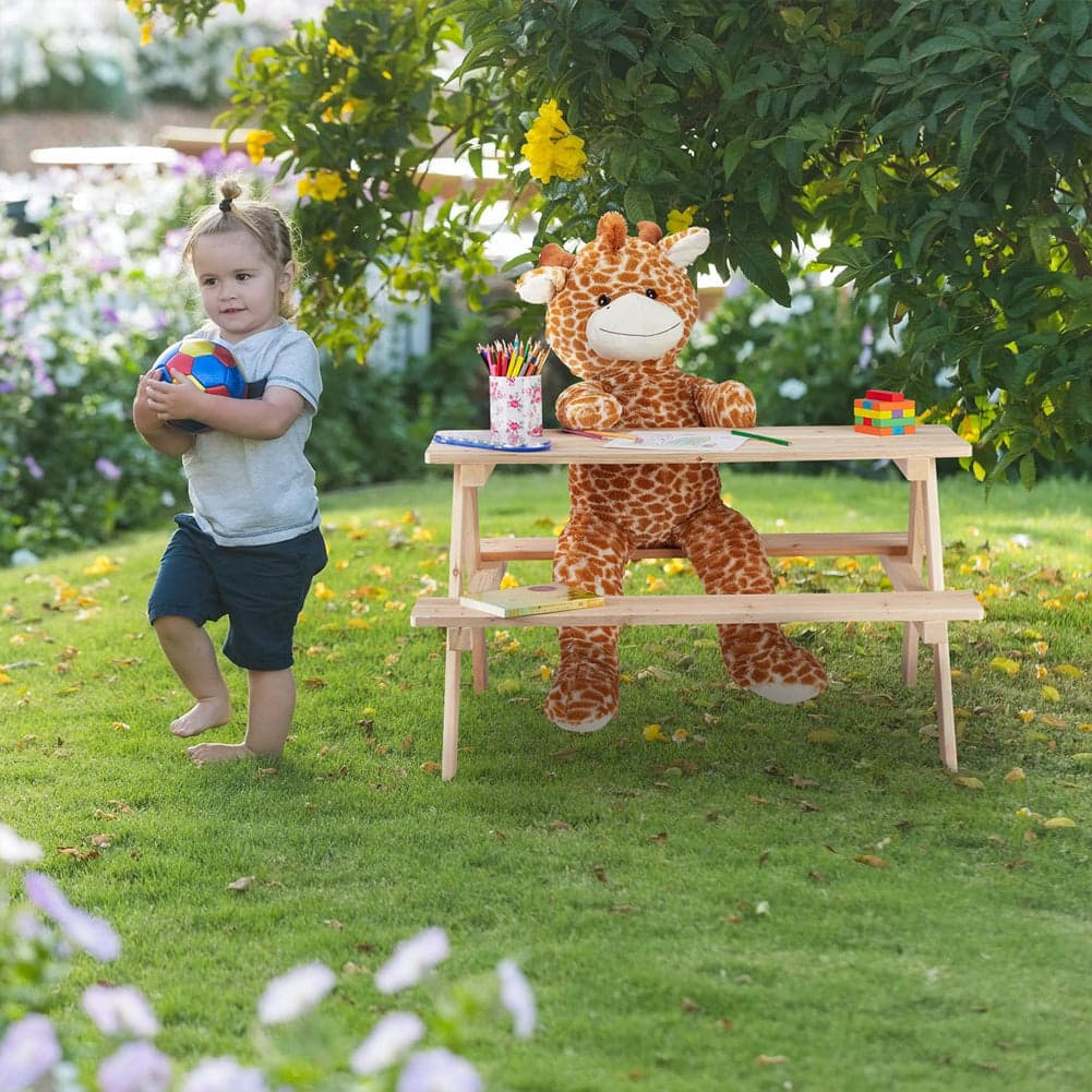 Tavolo con Panchine per Bambini Legno da Giardino Picnic Esterno Resistente 90x79cm in Set tavolo e sedie Danyx - Casoria, commercioVirtuoso.it
