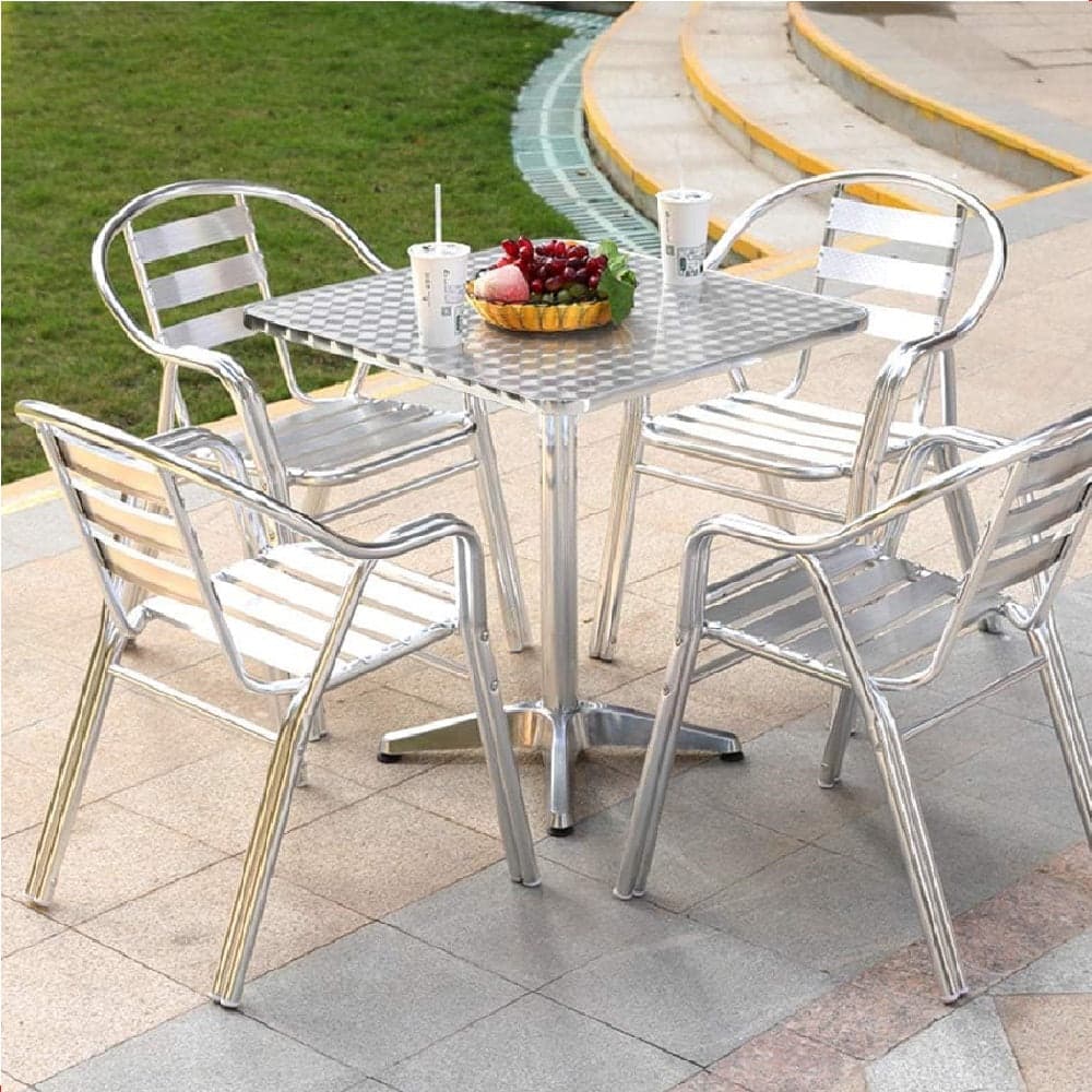 Tavolo Bar Bistrot 60cm Altezza Regolabile 70-110cm In Alluminio e Acciaio Silver in Tavoli da bar Danyx - Casoria, commercioVirtuoso.it