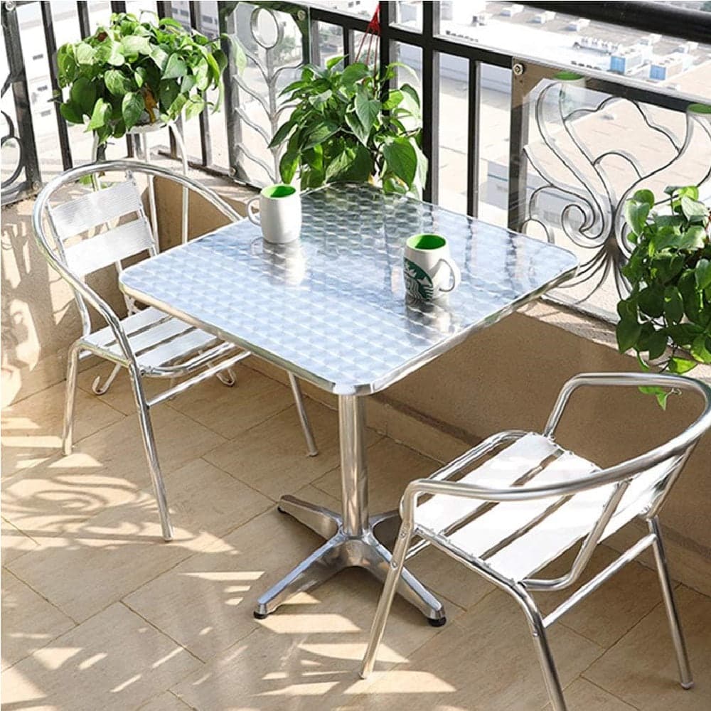 Tavolo Bar Bistrot 60cm Altezza Regolabile 70-110cm In Alluminio e Acciaio Silver in Tavoli da bar Danyx - Casoria, commercioVirtuoso.it