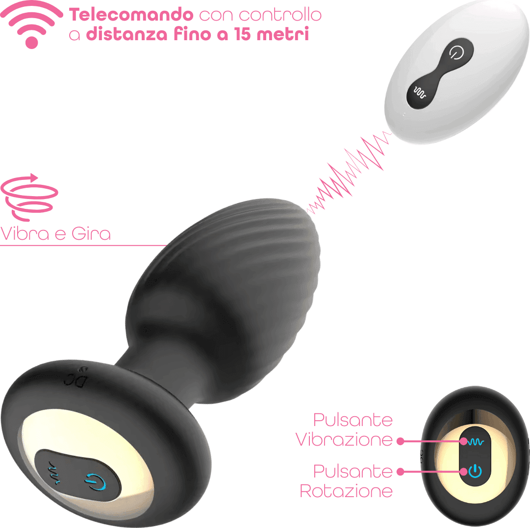Plug Anale Vibrante e Rotante in Silicone con Telecomando Ricaricabile Sex Toy in Plug anali Do You Erotic - Napoli, commercioVirtuoso.it
