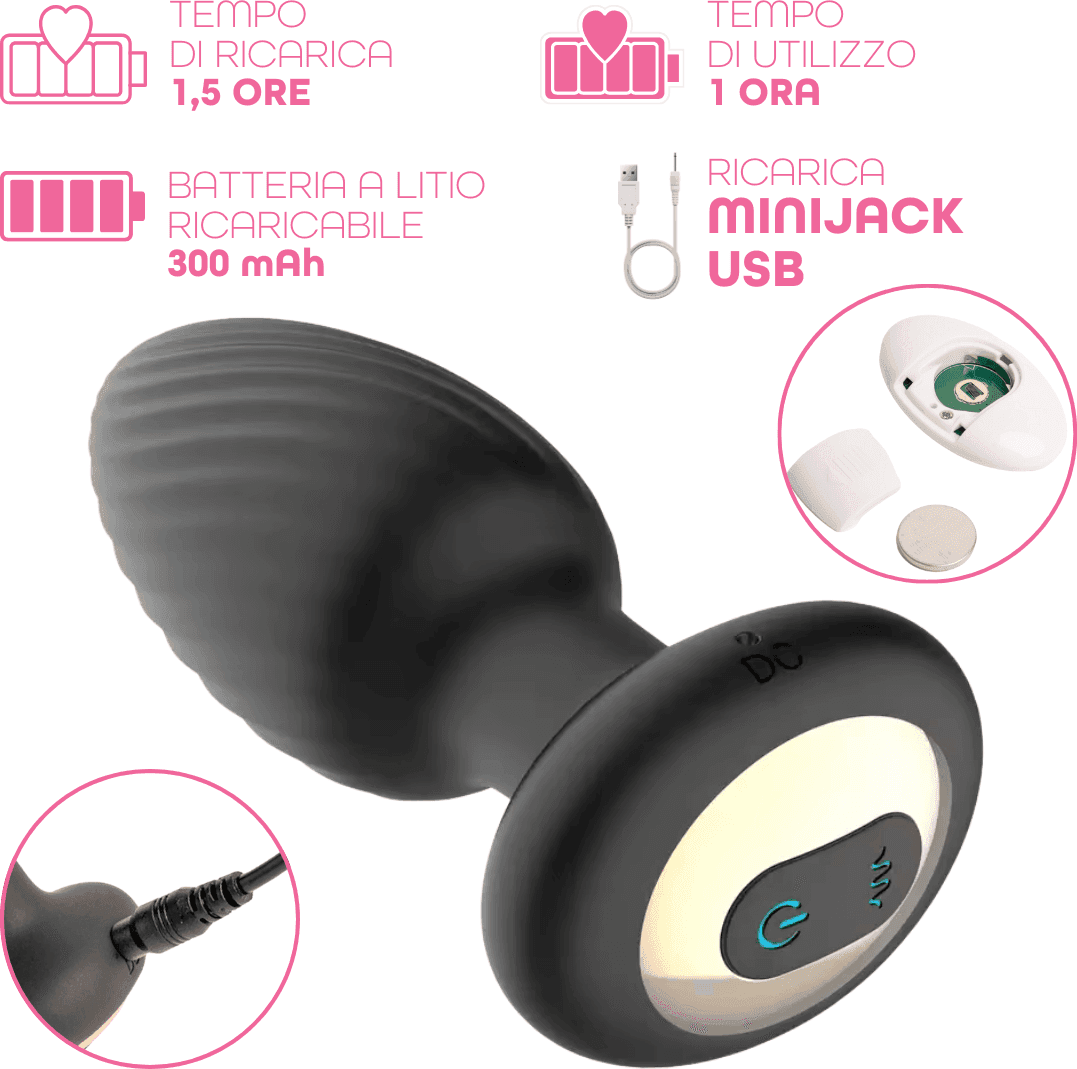 Plug Anale Vibrante e Rotante in Silicone con Telecomando Ricaricabile Sex Toy in Plug anali Do You Erotic - Napoli, commercioVirtuoso.it