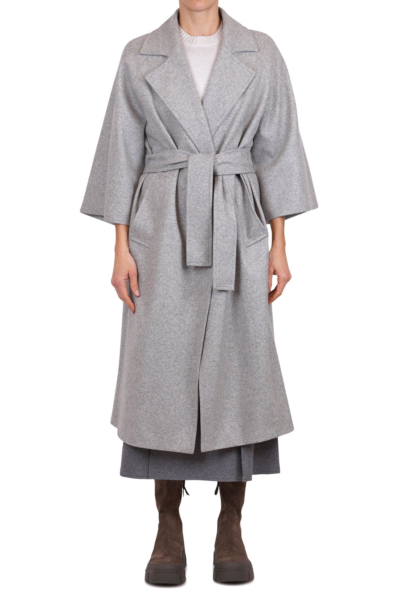 Liviana Conti - Cappotto - 461682 - Grigio chiaro da donna in Cappotti Drestige - Casamassima, commercioVirtuoso.it