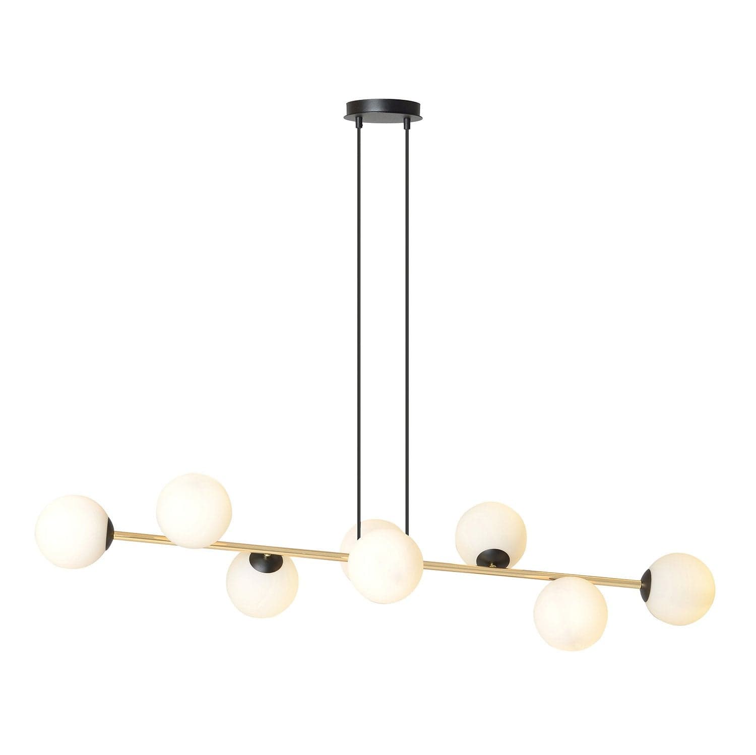 Sospensione Contemporanea Gravity 8 Luci In Acciaio Oro E Sfere In Vetro Bianco in Lampade a sospensione LuceArt - Montecorvino Pugliano, commercioVirtuoso.it
