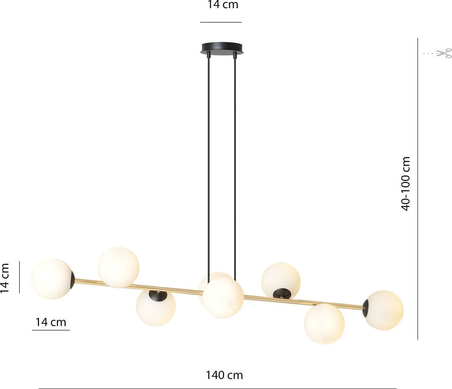 Sospensione Contemporanea Gravity 8 Luci In Acciaio Oro E Sfere In Vetro Bianco in Lampade a sospensione LuceArt - Montecorvino Pugliano, commercioVirtuoso.it