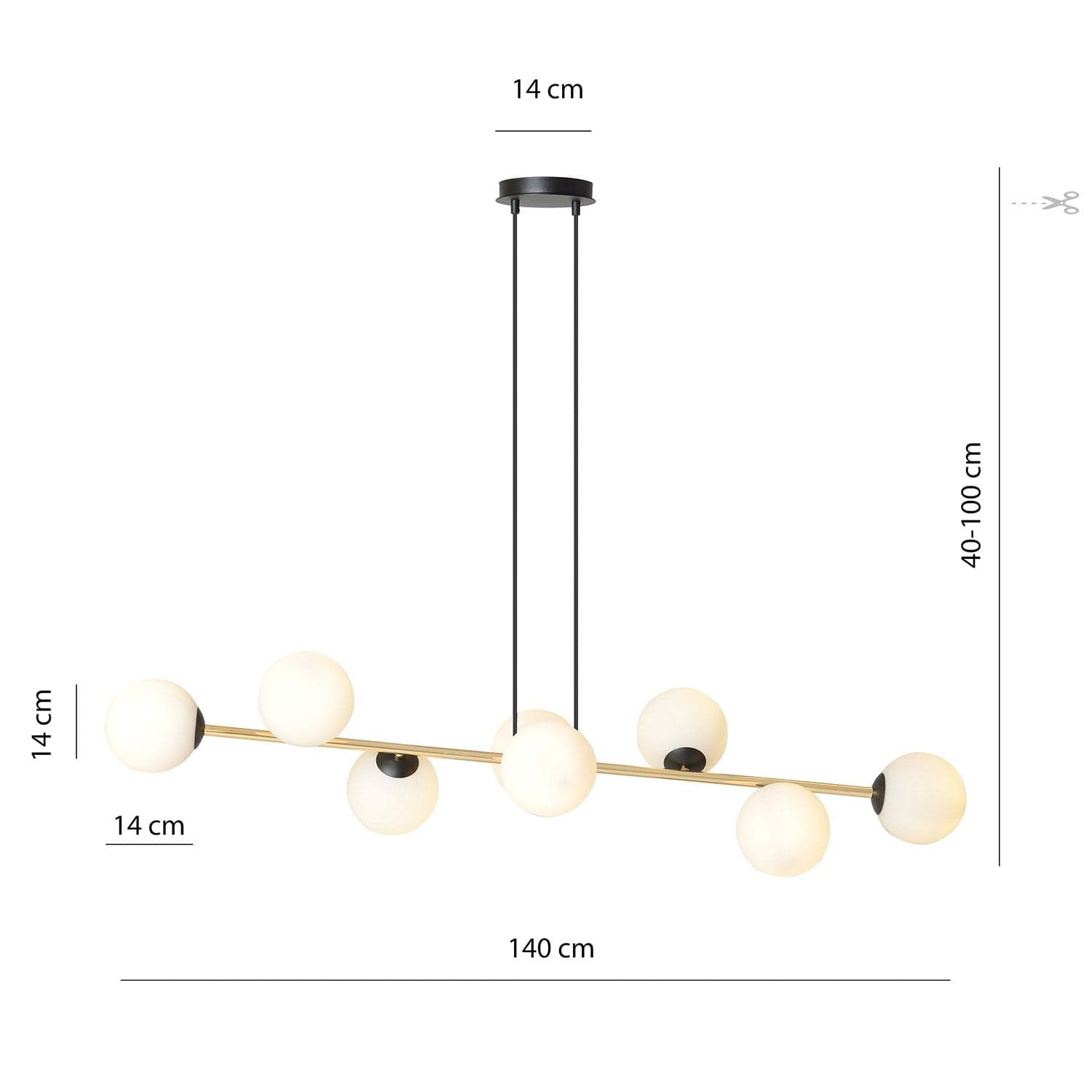 Sospensione Contemporanea Gravity 8 Luci In Acciaio Oro E Sfere In Vetro Bianco in Lampade a sospensione LuceArt - Montecorvino Pugliano, commercioVirtuoso.it