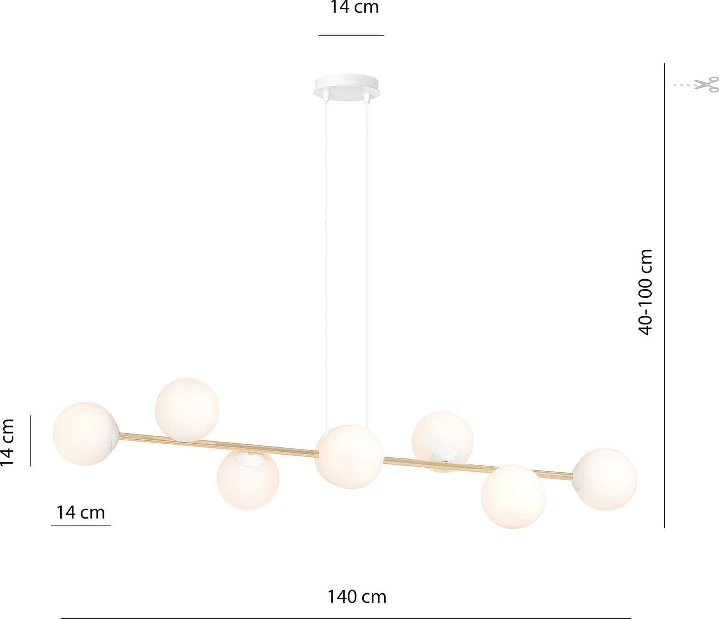 Sospensione Contemporanea Gravity 8 Luci In Acciaio Bianco E Oro E Vetro Bianco in Lampade a sospensione LuceArt - Montecorvino Pugliano, commercioVirtuoso.it