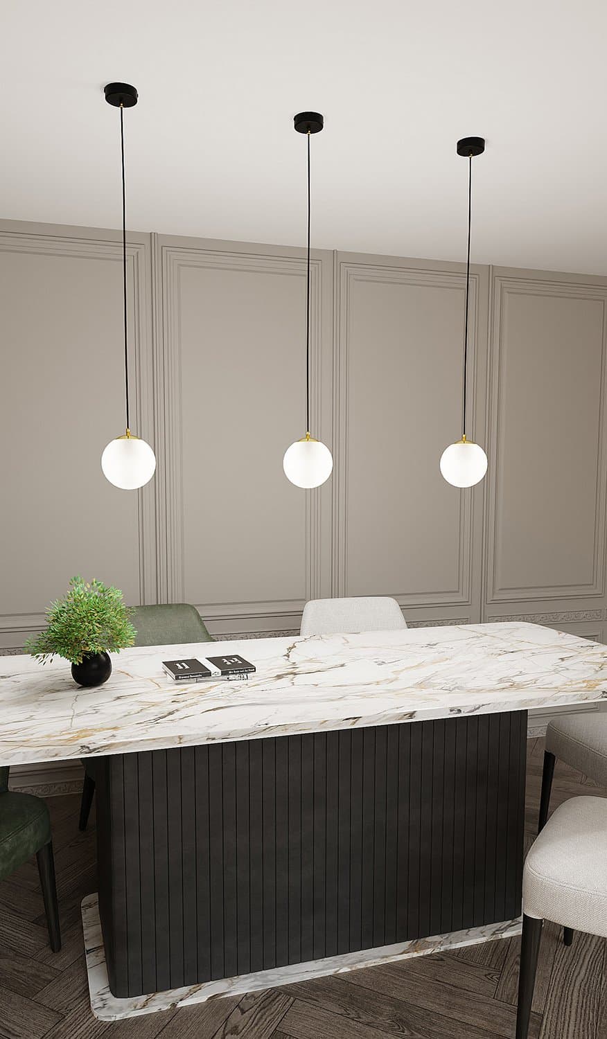 Sospensione Contemporanea Royal 1 Luce In Acciaio Nero/Oro Sfera Vetro Bianco in Lampade a sospensione LuceArt - Montecorvino Pugliano, commercioVirtuoso.it