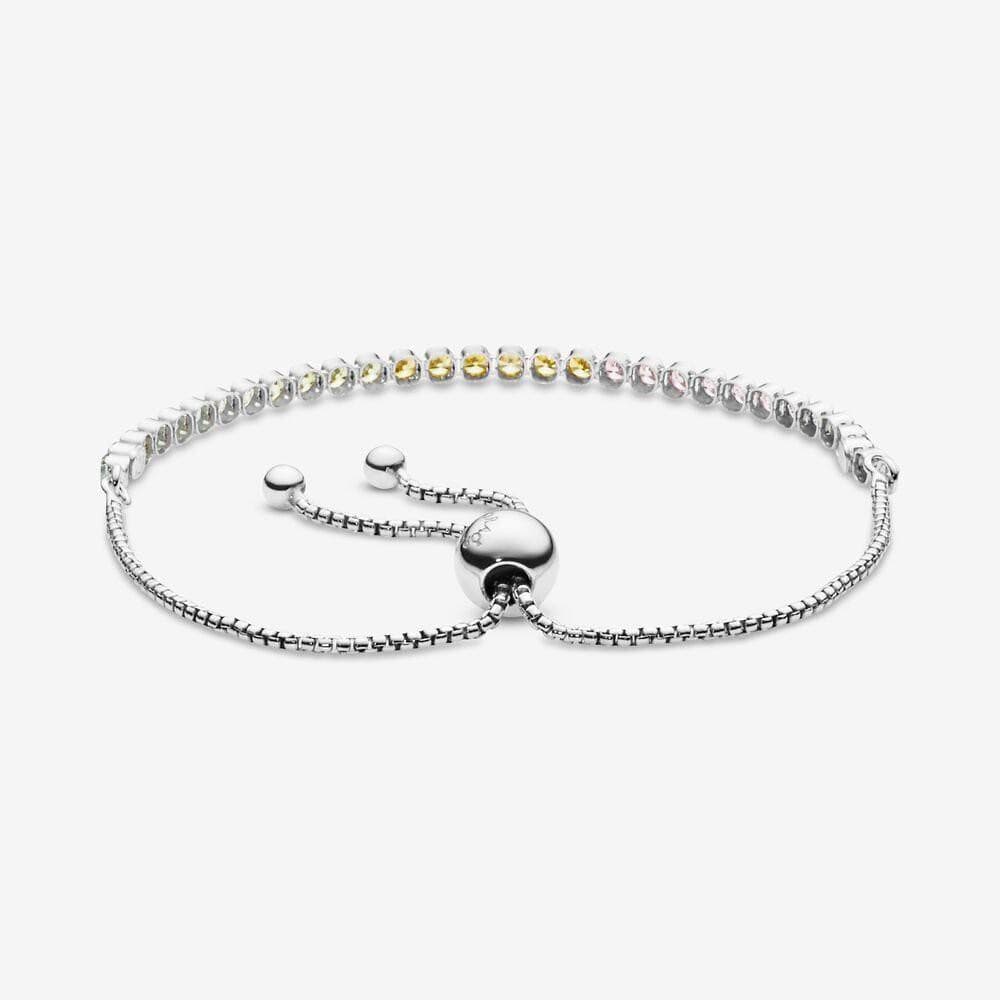 Pandora Bracciale tennis arcobaleno scintillante con chiusura regolabile in Bracciali Alba Gioielli - Casoria, commercioVirtuoso.it