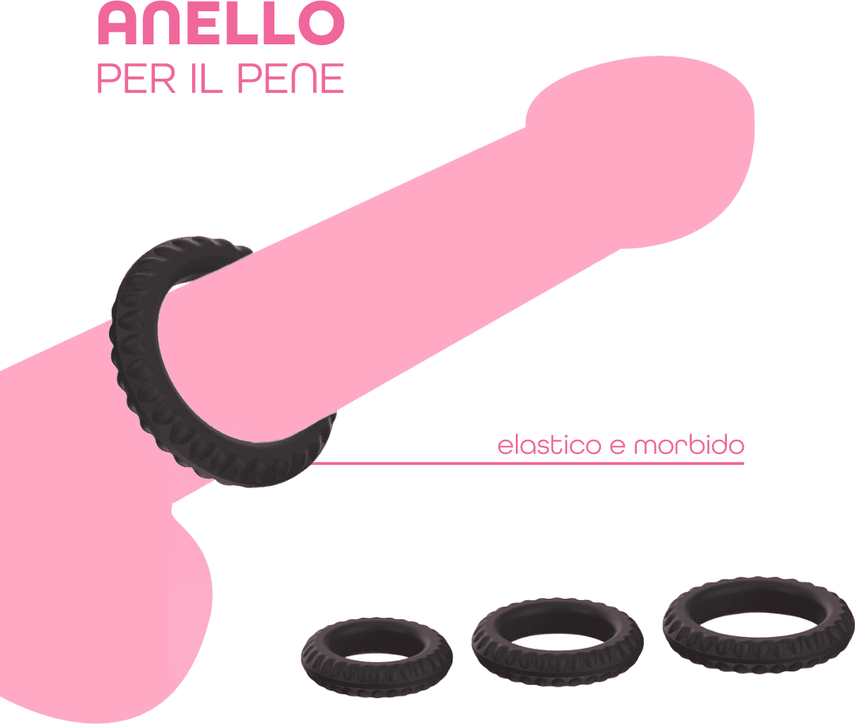 Set 3 Anelli Fallici Cockring in Silicone Effetto Ritardante Elastici per Pene in Anelli fallici e vibranti Do You Erotic - Napoli, commercioVirtuoso.it