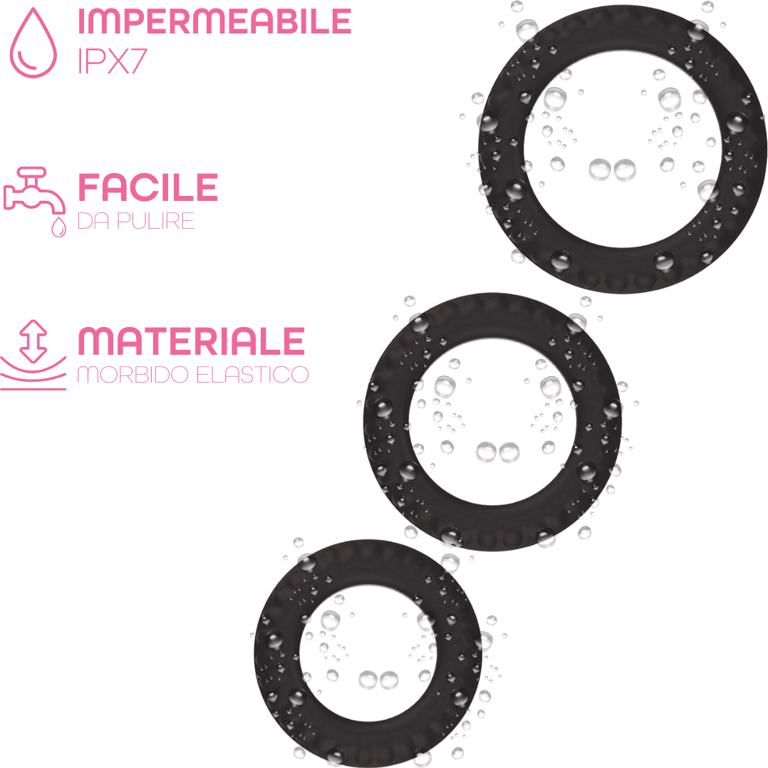 Set 3 Anelli Fallici Cockring in Silicone Effetto Ritardante Elastici per Pene in Anelli fallici e vibranti Do You Erotic - Napoli, commercioVirtuoso.it