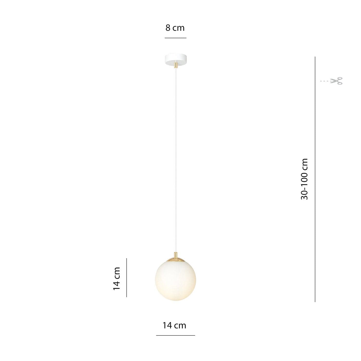 Sospensione Contemporanea Royal 1 Luce In Acciaio Bianco Sfera Vetro Bianco in Lampade a sospensione LuceArt - Montecorvino Pugliano, commercioVirtuoso.it
