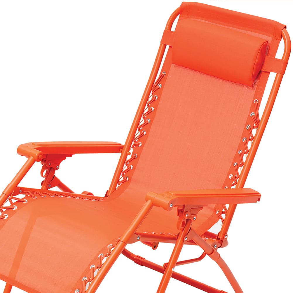 Sedia Sdraio Cordonata Gravità Zero Reclinabile Pieghevole Poggiatesta Arancio in Lettini Danyx - Casoria, commercioVirtuoso.it
