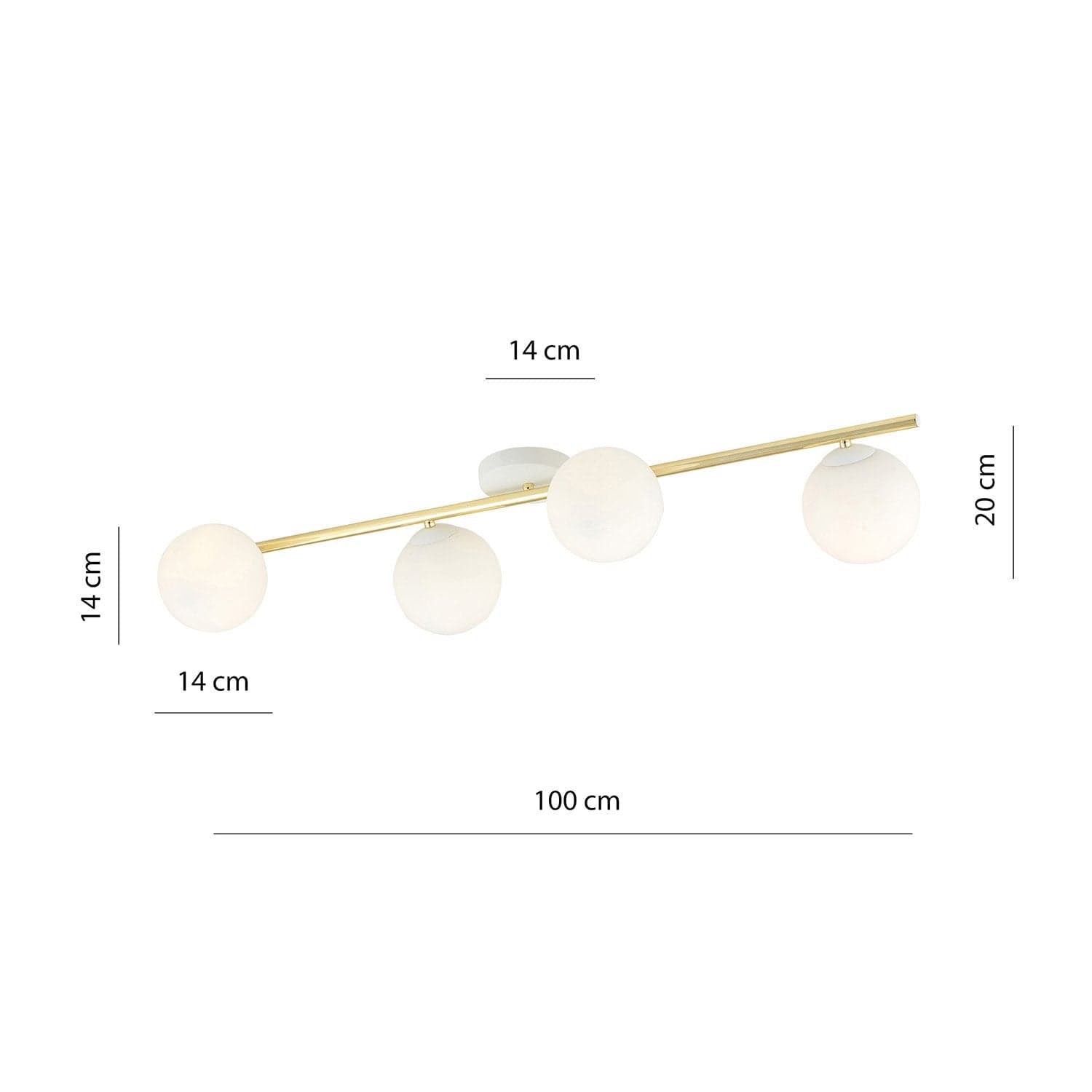 Plafoniera Contemporanea 4 Luci Splendi In Acciaio Oro E Sfere Vetro Bianco in Lampadari LuceArt - Montecorvino Pugliano, commercioVirtuoso.it