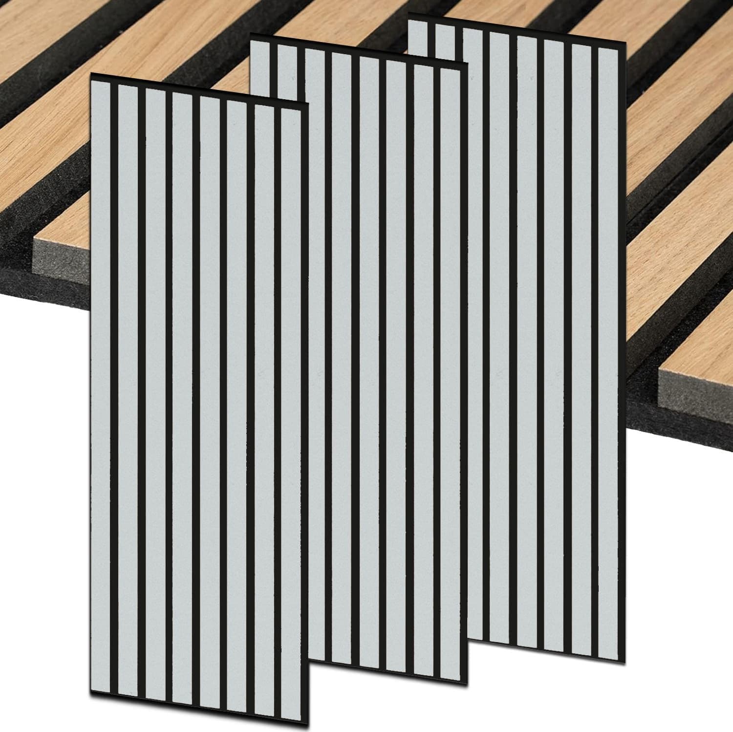 Pannelli Fonoassorbenti Acustici Decorativi effetto Legno per Pareti cm275x60 1,65mq/pacco in Pannelli a muro 3D Masterbrico - Longobardi, commercioVirtuoso.it
