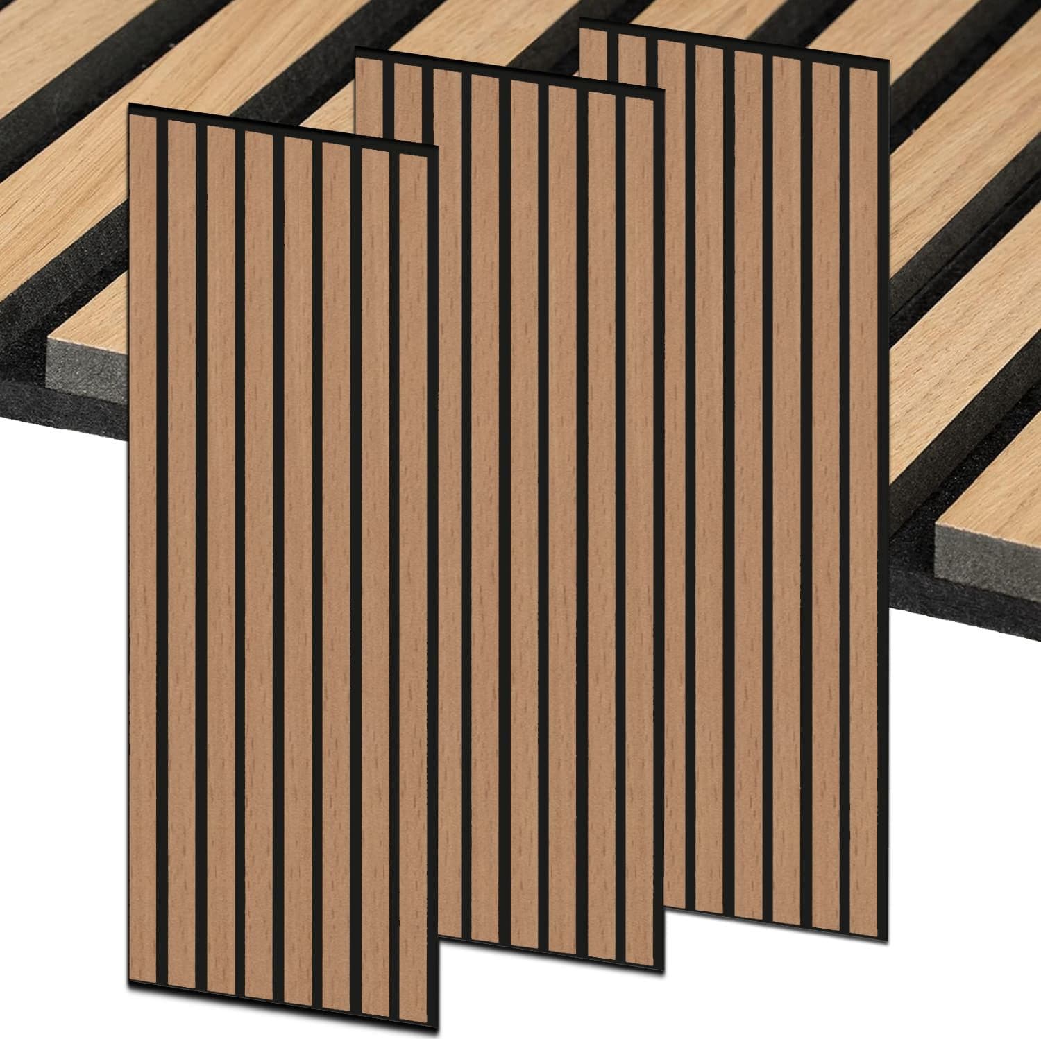 Pannelli Fonoassorbenti Acustici Decorativi effetto Legno per Pareti cm275x60 1,65mq/pacco in Pannelli a muro 3D Masterbrico - Longobardi, commercioVirtuoso.it