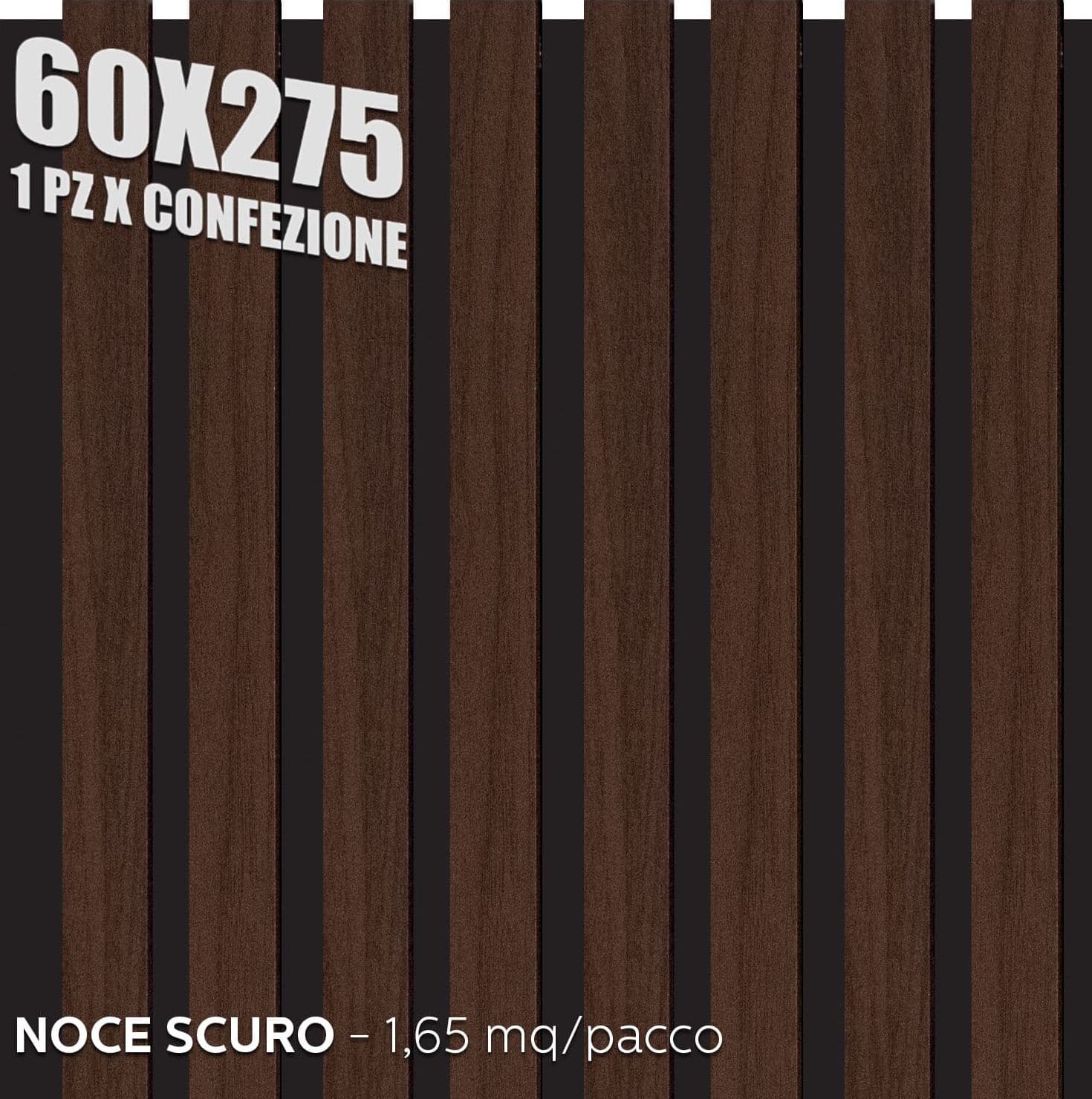 Pannelli Fonoassorbenti Acustici Decorativi effetto Legno per Pareti cm275x60 1,65mq/pacco in Pannelli a muro 3D Masterbrico - Longobardi, commercioVirtuoso.it