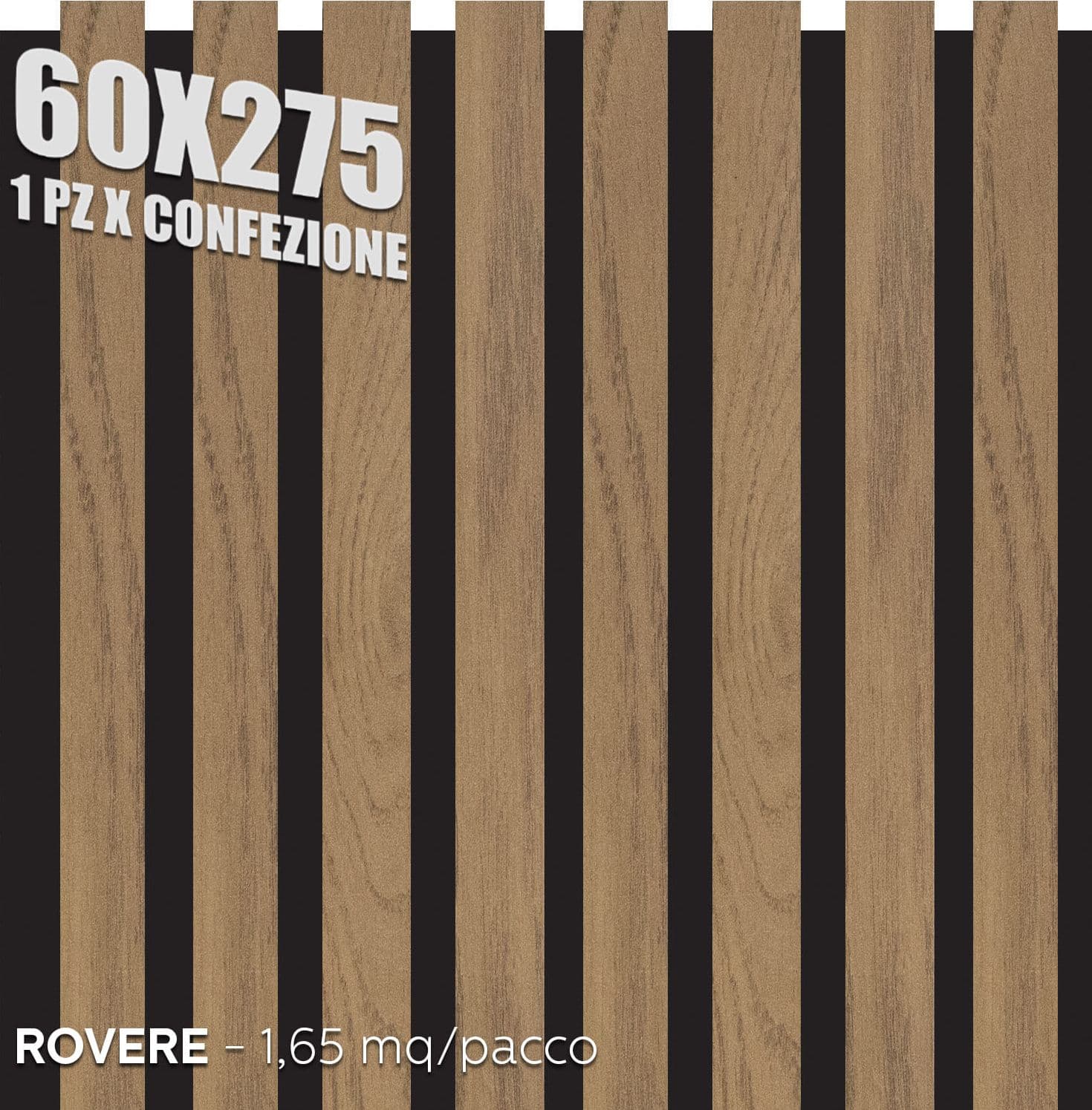 Pannelli Fonoassorbenti Acustici Decorativi effetto Legno per Pareti cm275x60 1,65mq/pacco in Pannelli a muro 3D Masterbrico - Longobardi, commercioVirtuoso.it