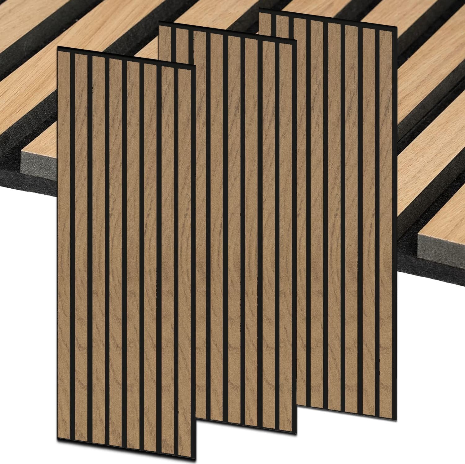 Pannelli Fonoassorbenti Acustici Decorativi effetto Legno per Pareti cm275x60 1,65mq/pacco in Pannelli a muro 3D Masterbrico - Longobardi, commercioVirtuoso.it