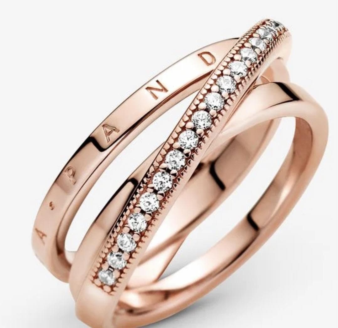 Pandora - Anello con tripla fascia intrecciata e pavé in Anelli Alba Gioielli - Casoria, commercioVirtuoso.it