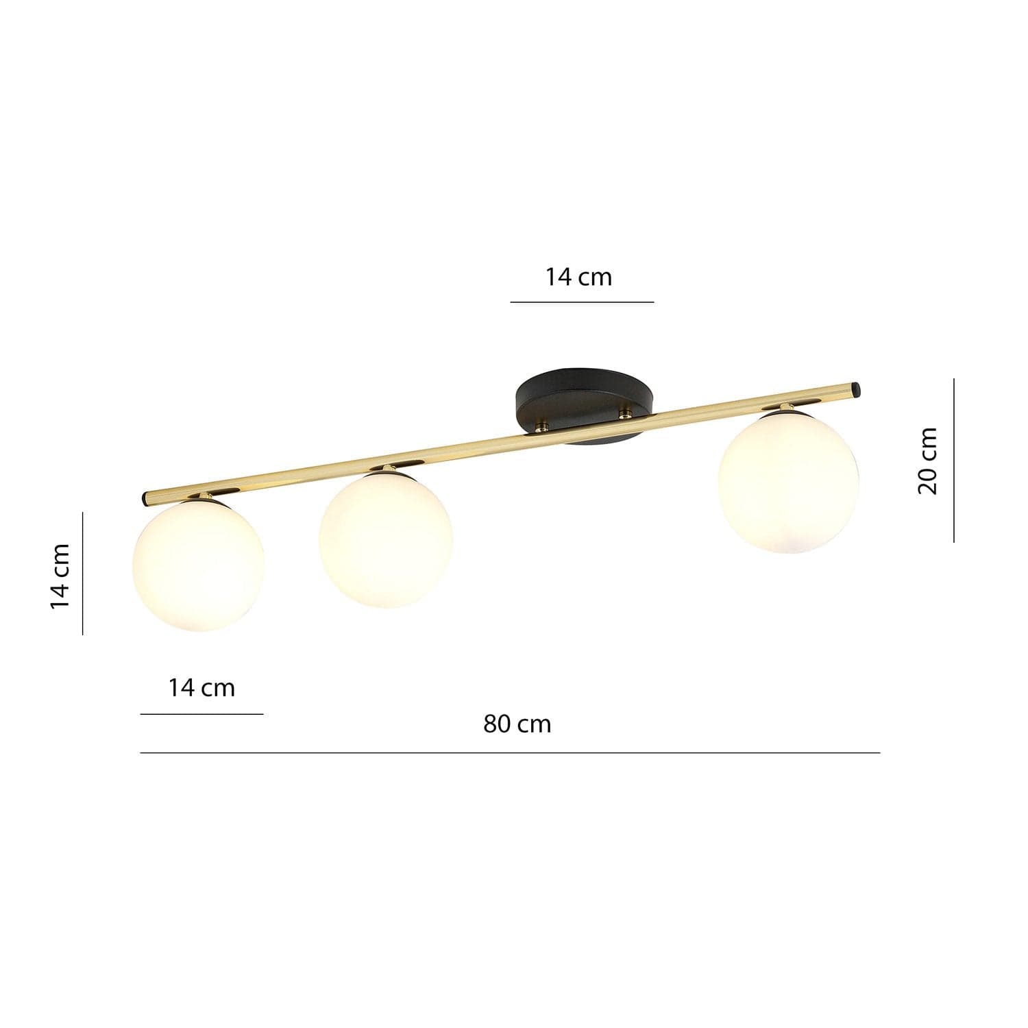 Plafoniera Contemporanea 3 Luci Monza In Acciaio Oro Nero E Sfere Vetro Bianco in Lampade a sospensione LuceArt - Montecorvino Pugliano, commercioVirtuoso.it