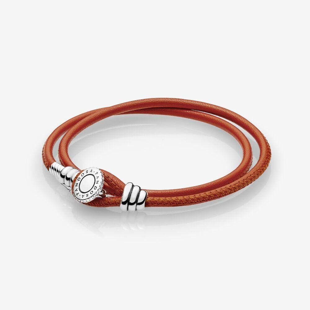 Pandora Bracciale in pelle giro doppio, Color Pelle in Bracciali Alba Gioielli - Casoria, commercioVirtuoso.it