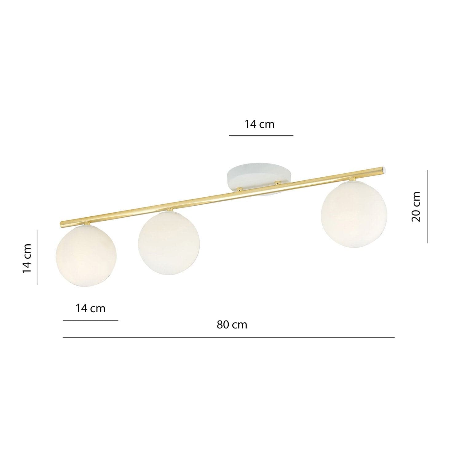 Plafoniera Contemporanea 3 Luci Monza In Acciaio Oro E Sfere Vetro Bianco in Plafoniere LuceArt - Montecorvino Pugliano, commercioVirtuoso.it