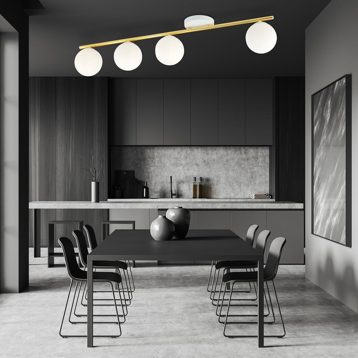 Plafoniera Contemporanea 4 Luci Monza In Acciaio Oro E Sfere Vetro Bianco in Plafoniere LuceArt - Montecorvino Pugliano, commercioVirtuoso.it