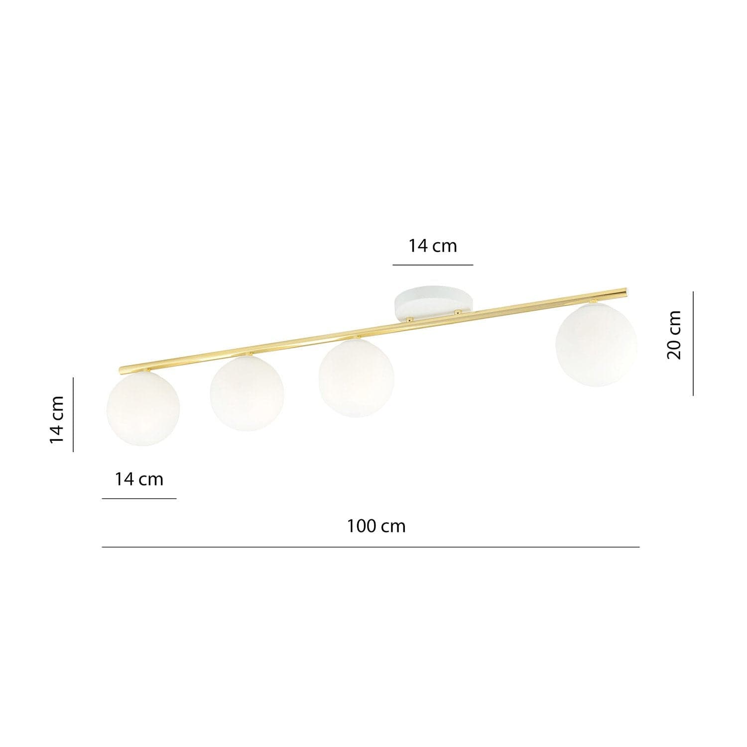 Plafoniera Contemporanea 4 Luci Monza In Acciaio Oro E Sfere Vetro Bianco in Plafoniere LuceArt - Montecorvino Pugliano, commercioVirtuoso.it