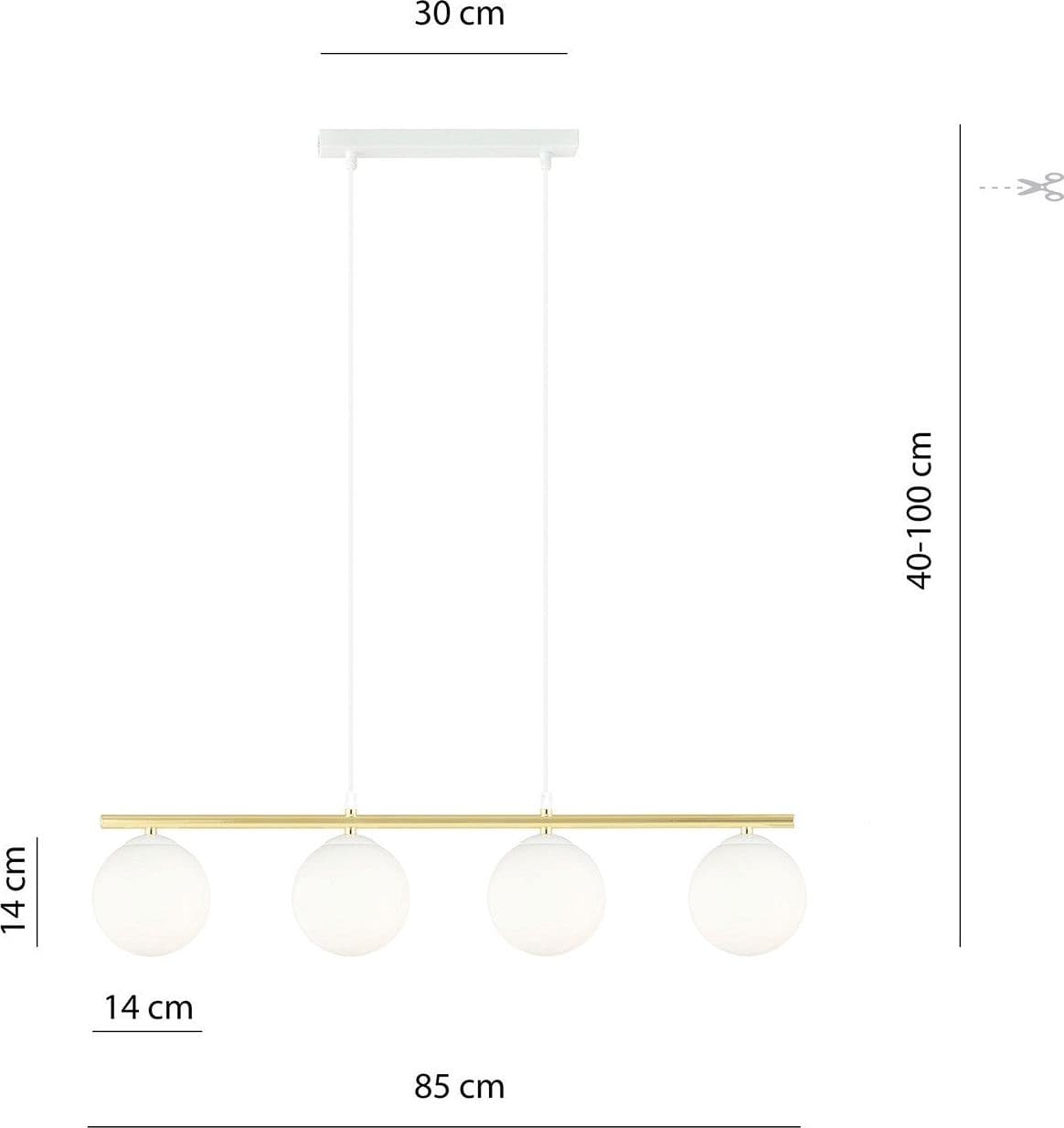 Sospensione Contemporanea 4 Luci Alora In Acciaio Oro E Sfere Vetro Bianco in Lampade a sospensione LuceArt - Montecorvino Pugliano, commercioVirtuoso.it