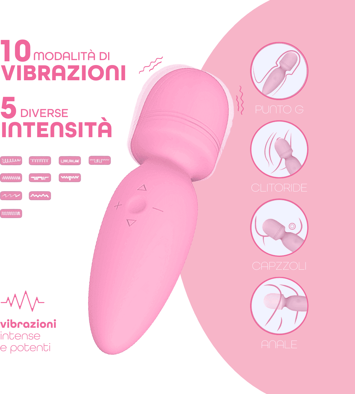 Wand Massager Vibratore Massaggiatore Ricaricabile con 10 Modalità di Vibrazione in Massaggiatori elettrici manuali Do You Erotic - Napoli, commercioVirtuoso.it