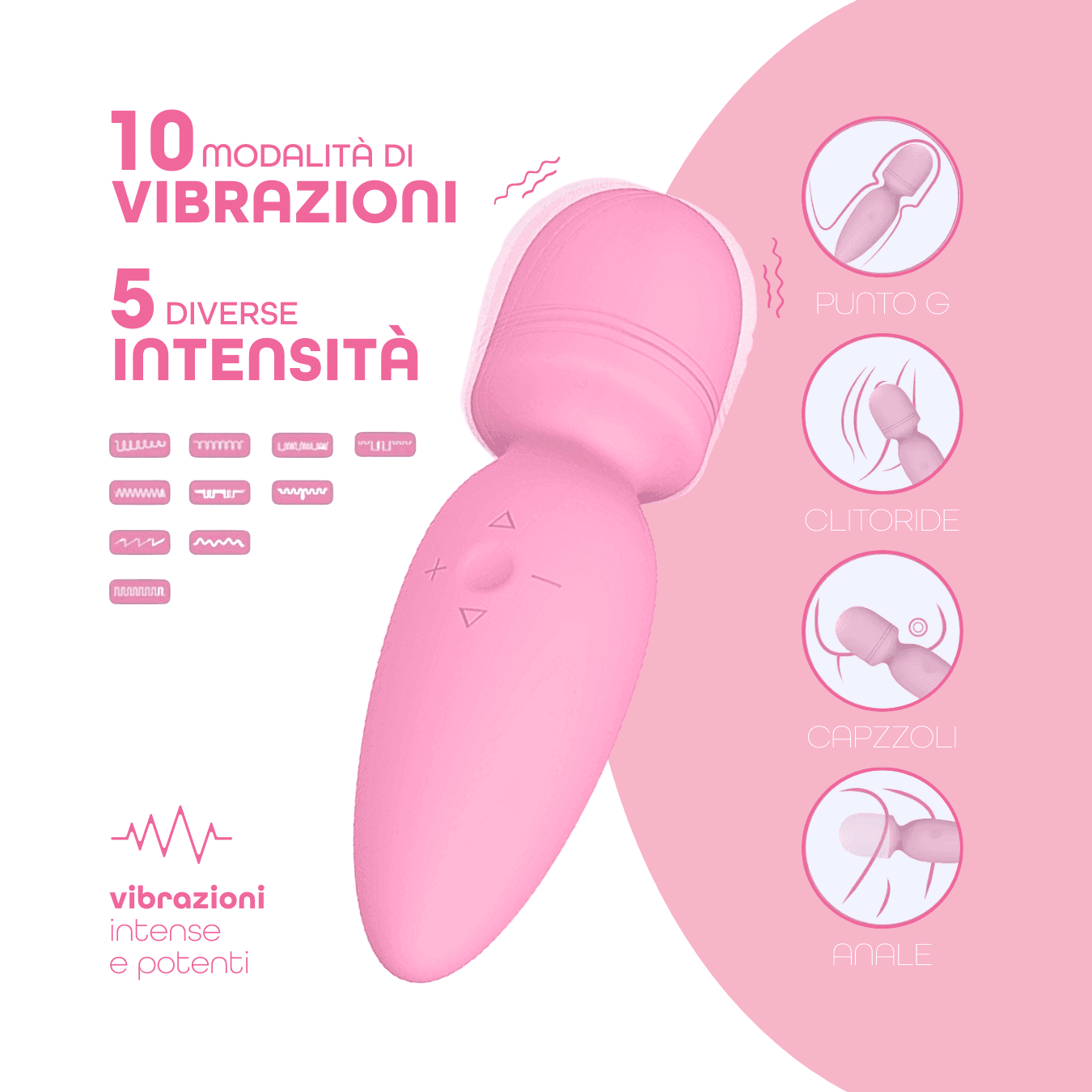Wand Massager Vibratore Massaggiatore Ricaricabile con 10 Modalità di Vibrazione in Massaggiatori elettrici manuali Do You Erotic - Napoli, commercioVirtuoso.it