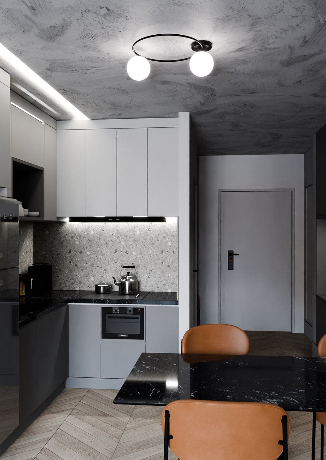 Plafoniera Minimal 2 Luci Sopra In Acciaio Nero E Sfere In Vetro Bianco in Plafoniere LuceArt - Montecorvino Pugliano, commercioVirtuoso.it