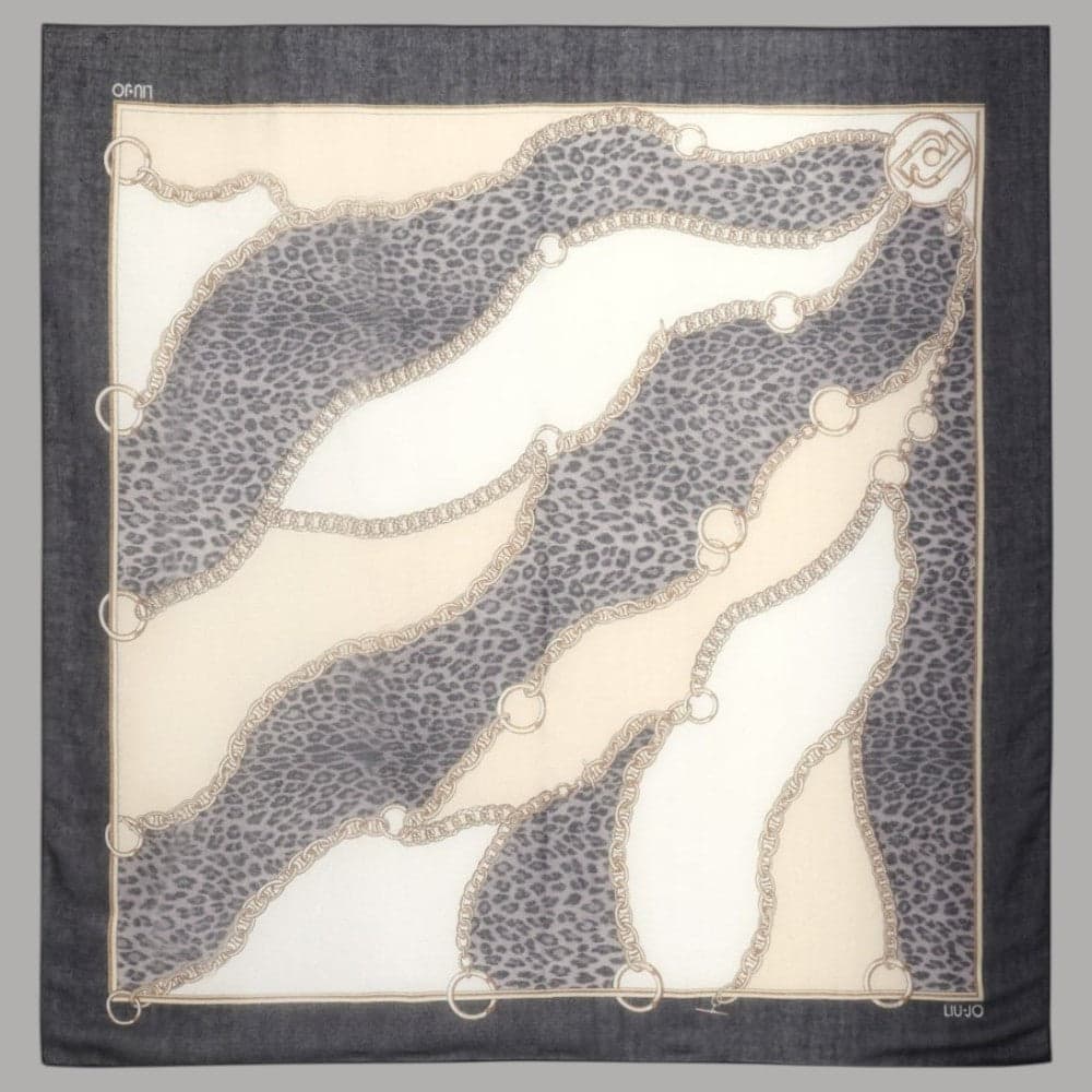 Liu Jo foulard animalier nero 120X12 2F5074T0300-22222 in Sciarpe Prodotti di Classe - Nocera Superiore, commercioVirtuoso.it