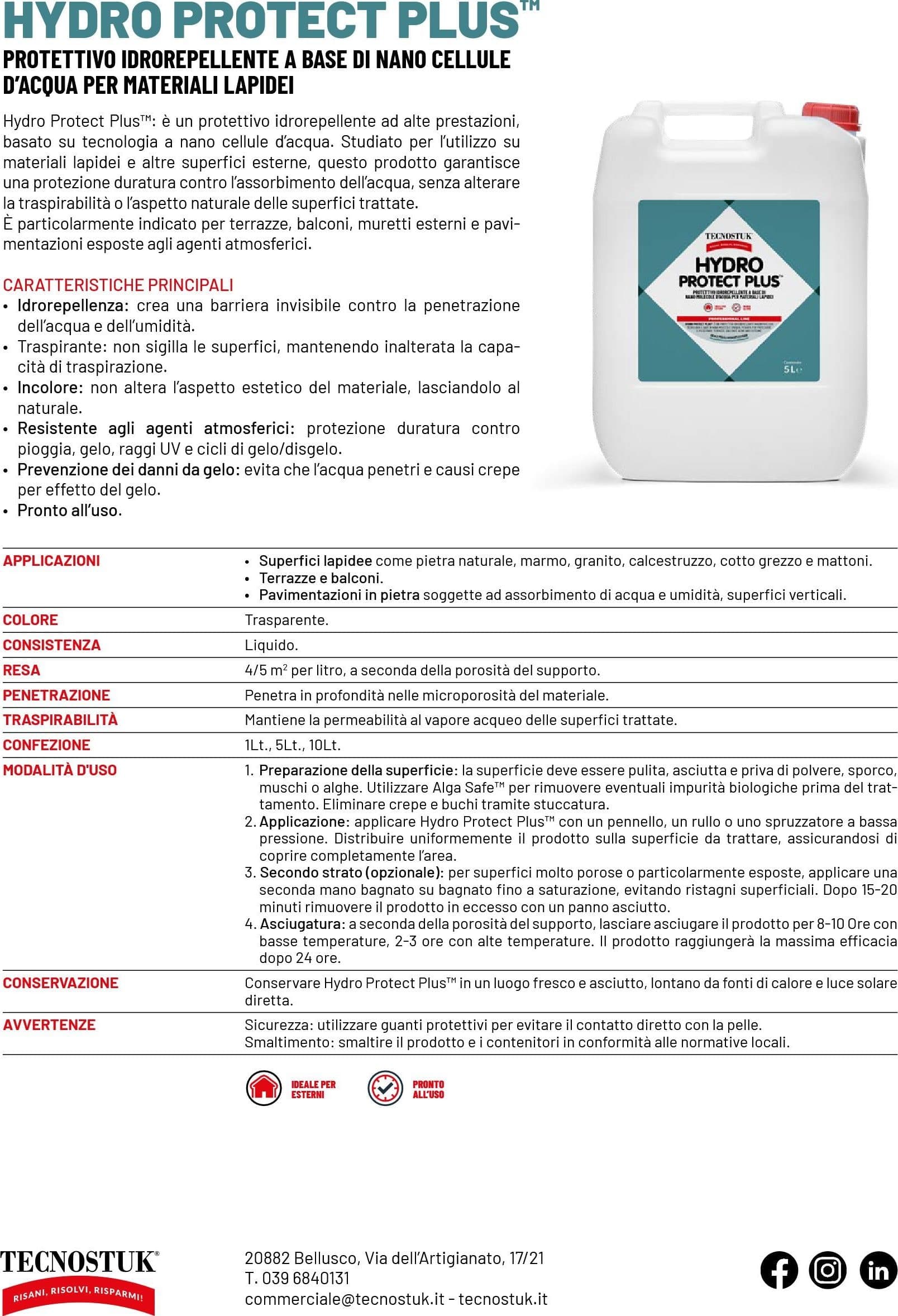 Tecnostuk Hydro Protect Plus – Protettivo idrorepellente in Impermeabili Masterbrico - Longobardi, commercioVirtuoso.it