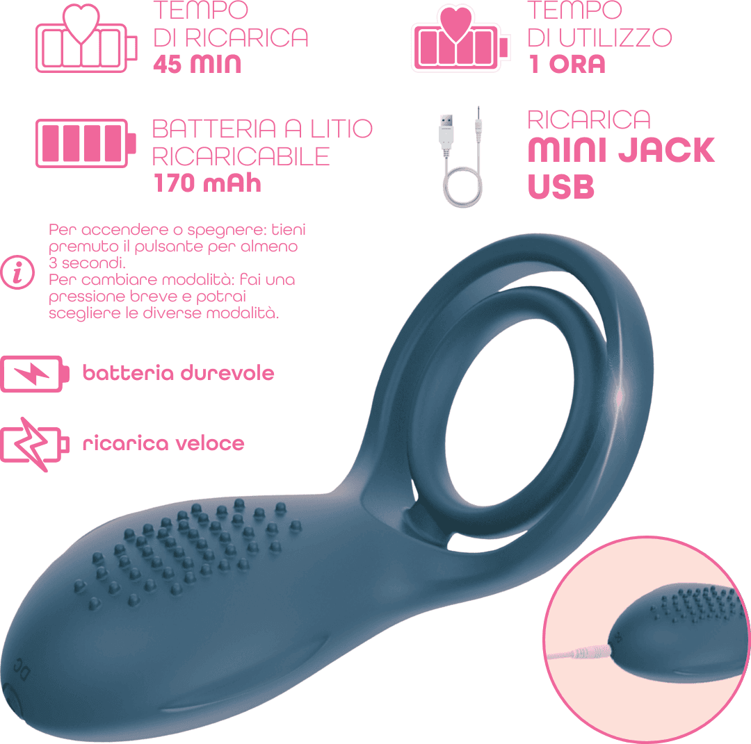 Anello Vibrante per Pene in Silicone con 10 Modalità Ricaricabile Silenzioso in Anelli fallici e vibranti Do You Erotic - Napoli, commercioVirtuoso.it